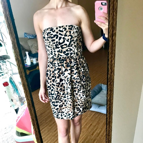 Strapless Leopard Print Cheetah Dress Fall Revolve - Picture 1 of 4